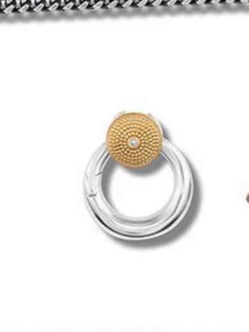 Marla Aaron Micro Musgrave Lock in 14k gold and silver and diamond - Picture 10 of 10